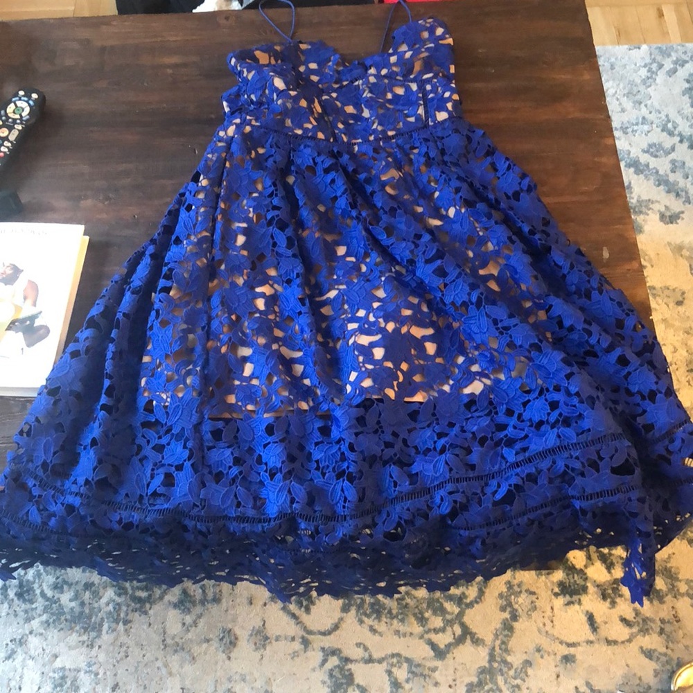 Self Portait Azalea Dress - Size 10 - Royal Blue